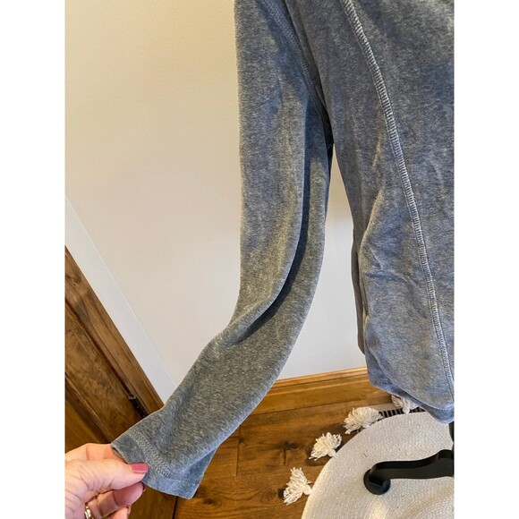 Eddie Bauer Jacket Women’s Velour Zipper Grey  Plus Size XL Unique Side Zipper - Picture 4 of 10